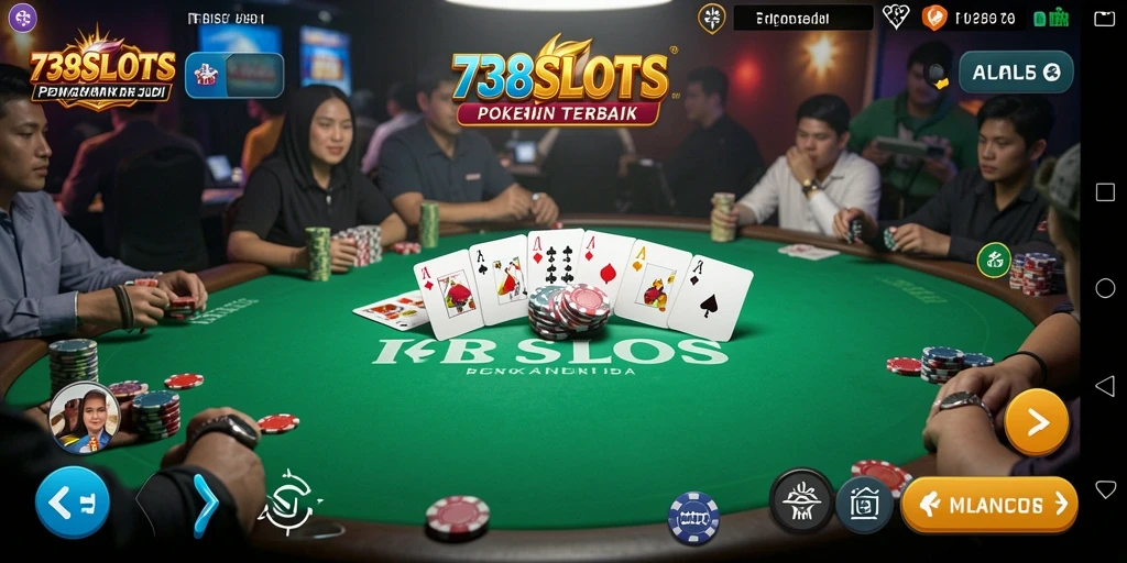 Tampilan permainan Poker yang menarik di 738SLOTS.