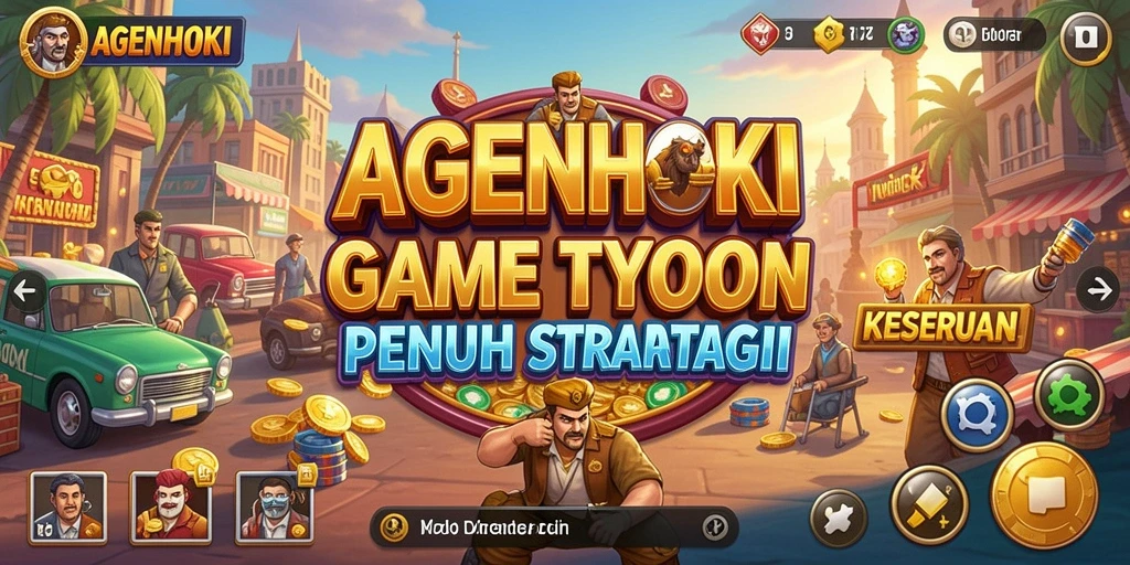 Tangkapan layar gameplay AGENHOKI menunjukkan kompleksitas dan keseruan manajemen bisnis.