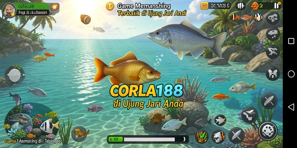 Gameplay CORLA188 yang seru saat memancing ikan.