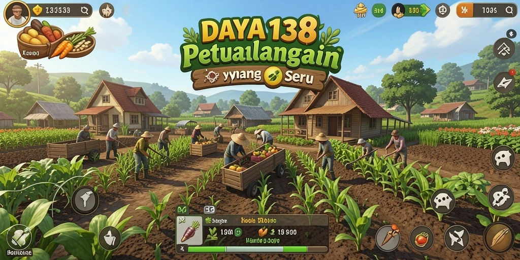 Tangkapan layar gameplay <strong>DAYA138</strong> menampilkan keseruan bertani dan memelihara hewan.
