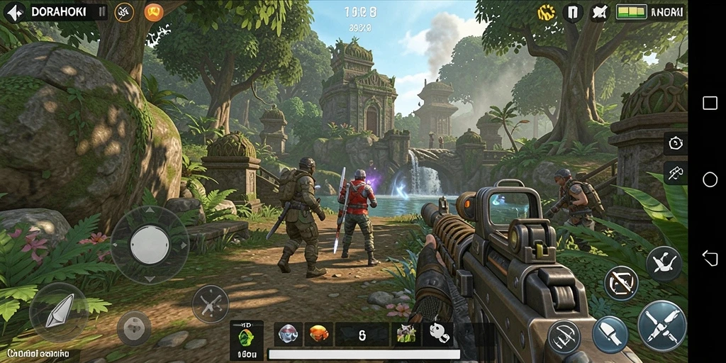 Tampilan gameplay DORAHOKI yang menegangkan dan penuh aksi.
