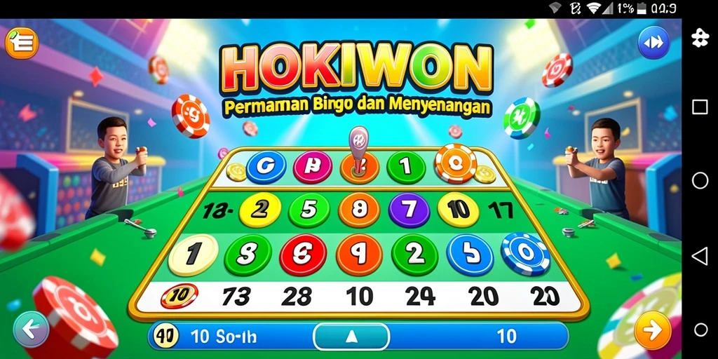 Screenshot HOKIWON menampilkan gameplay Bingo yang seru.