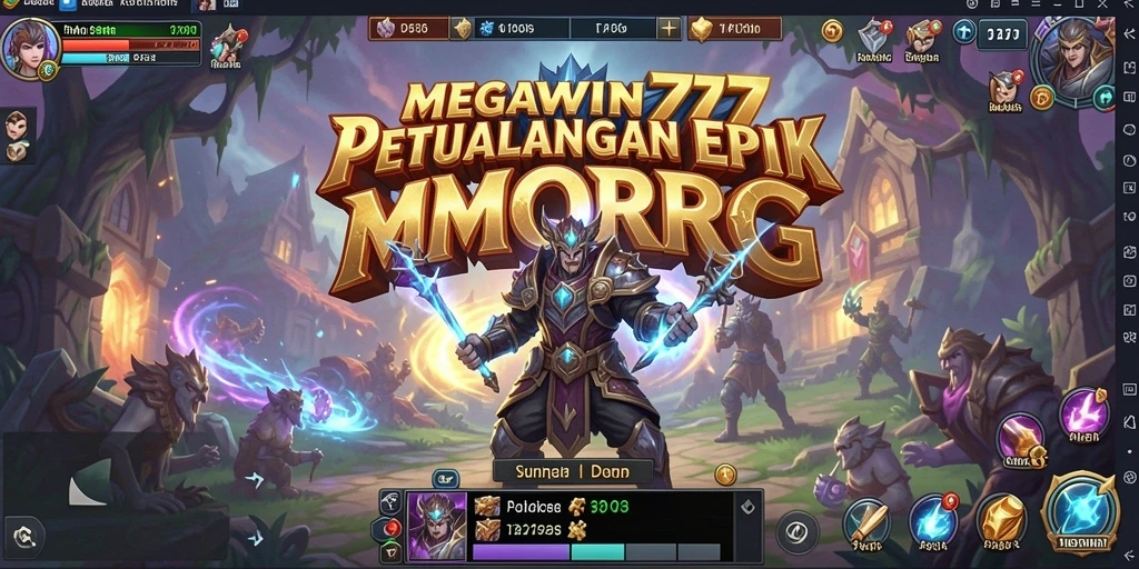 Tangkapan layar dari gameplay MEGAWIN777 menampilkan aksi seru dalam dunia MMORPG.