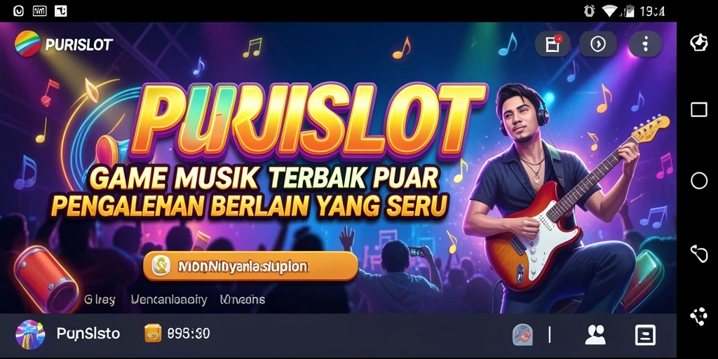 Screenshot PURISLOT menampilkan aksi seru dengan musik yang mengasyikkan.