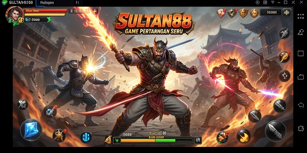 Tampilan gameplay SULTAN88 yang mendebarkan dengan pertarungan karakter.