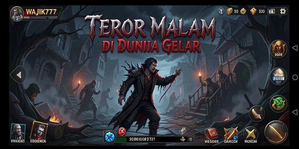 Screenshot gameplay WAJIK777 menampilkan suasana horor yang mencekam.